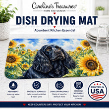 Load image into Gallery viewer, Cocker Spaniel in Sunflowers Dish Drying Mat Absorbent Dish Drying Mat Pad for Kitchen Counter Dish Drainer Mat for Countertop, 14 x 21", Multicolor
