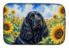 Load image into Gallery viewer, Cocker Spaniel in Sunflowers Dish Drying Mat Absorbent Dish Drying Mat Pad for Kitchen Counter Dish Drainer Mat for Countertop, 14 x 21", Multicolor