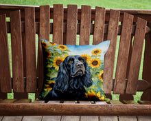 Load image into Gallery viewer, Cocker Spaniel in Sunflowers Throw Pillow - 14x14 Decorative Pillow – Art for Your Home &amp; Patio