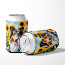 Load image into Gallery viewer, Collie in Sunflowers Can or Bottle Hugger