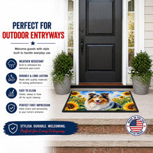 Load image into Gallery viewer, Collie in Sunflowers Doormat Front Door Mat Indoor Outdoor Rugs for Entryway, Non Slip Washable Low Pile, 24H X 36W