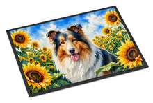 Load image into Gallery viewer, Collie in Sunflowers Doormat Front Door Mat Indoor Outdoor Rugs for Entryway, Non Slip Washable Low Pile, 24H X 36W