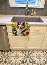 Load image into Gallery viewer, Collie in Sunflowers Kitchen Towel