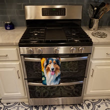 Load image into Gallery viewer, Collie in Sunflowers Kitchen Towel