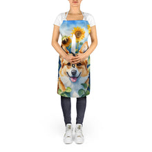 Load image into Gallery viewer, Corgi in Sunflowers Apron – Artist-Designed Kitchen, BBQ &amp; Craft Apron