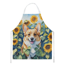 Load image into Gallery viewer, Corgi in Sunflowers Apron – Artist-Designed Kitchen, BBQ &amp; Craft Apron