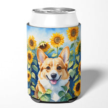 Load image into Gallery viewer, Corgi in Sunflowers Can or Bottle Hugger