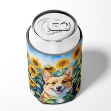 Load image into Gallery viewer, Corgi in Sunflowers Can or Bottle Hugger