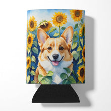 Load image into Gallery viewer, Corgi in Sunflowers Can or Bottle Hugger