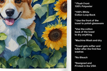 Load image into Gallery viewer, Corgi in Sunflowers Kitchen Towel