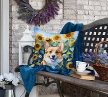 Load image into Gallery viewer, Corgi in Sunflowers Throw Pillow