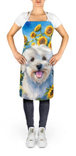 Load image into Gallery viewer, Coton de Tulear in Sunflowers Apron – Artist-Designed Kitchen, BBQ &amp; Craft Apron