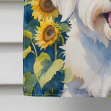 Load image into Gallery viewer, Coton de Tulear in Sunflowers House Flag