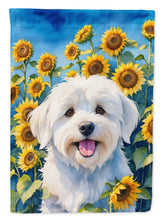 Load image into Gallery viewer, Coton de Tulear in Sunflowers House Flag