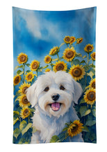 Load image into Gallery viewer, Coton de Tulear in Sunflowers Kitchen Towel