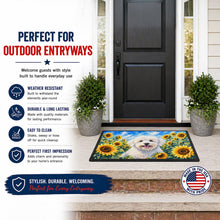 Load image into Gallery viewer, Coton de Tulear in Sunflowers Doormat Front Door Mat Indoor Outdoor Rugs for Entryway, Non Slip Washable Low Pile, 18H X 27W