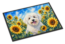 Load image into Gallery viewer, Coton de Tulear in Sunflowers Doormat Front Door Mat Indoor Outdoor Rugs for Entryway, Non Slip Washable Low Pile, 18H X 27W