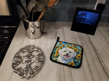 Load image into Gallery viewer, Coton de Tulear in Sunflowers Pot Holders - Set of 2 Decorative Kitchen Helpers | Made in the USA