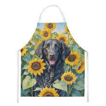 Load image into Gallery viewer, Curly-Coated Retriever in Sunflowers Apron – Artist-Designed Kitchen, BBQ &amp; Craft Apron