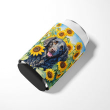 Load image into Gallery viewer, Curly-Coated Retriever in Sunflowers Can or Bottle Hugger