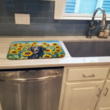 Load image into Gallery viewer, Curly-Coated Retriever in Sunflowers Dish Drying Mat Absorbent Dish Drying Mat Pad for Kitchen Counter Dish Drainer Mat for Countertop, 14 x 21", Multicolor