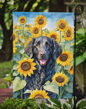 Load image into Gallery viewer, Curly-Coated Retriever in Sunflowers Garden Flag – Bright Dog-Themed Yard Decor