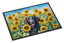 Load image into Gallery viewer, Curly-Coated Retriever in Sunflowers Doormat Front Door Mat Indoor Outdoor Rugs for Entryway, Non Slip Washable Low Pile, 24H X 36W