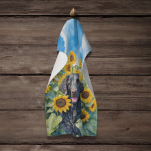 Load image into Gallery viewer, Curly-Coated Retriever in Sunflowers Kitchen Towel