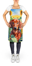 Load image into Gallery viewer, Dachshund in Sunflowers Apron – Artist-Designed Kitchen, BBQ &amp; Craft Apron