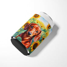 Load image into Gallery viewer, Dachshund in Sunflowers Can or Bottle Hugger
