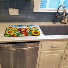 Load image into Gallery viewer, Dachshund in Sunflowers Dish Drying Mat Absorbent Dish Drying Mat Pad for Kitchen Counter Dish Drainer Mat for Countertop, 14 x 21", Multicolor