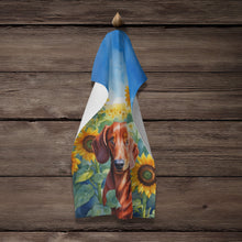 Load image into Gallery viewer, Dachshund in Sunflowers Kitchen Towel