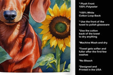 Load image into Gallery viewer, Dachshund in Sunflowers Kitchen Towel
