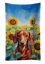 Load image into Gallery viewer, Dachshund in Sunflowers Kitchen Towel