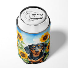 Load image into Gallery viewer, Dachshund in Sunflowers Can or Bottle Hugger
