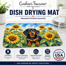 Load image into Gallery viewer, Dachshund in Sunflowers Dish Drying Mat Absorbent Dish Drying Mat Pad for Kitchen Counter Dish Drainer Mat for Countertop, 14 x 21", Multicolor