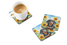 Load image into Gallery viewer, Dachshund in Sunflowers Coasters - Set of 4 Lightweight Foam, Absorbent Drink Coasters