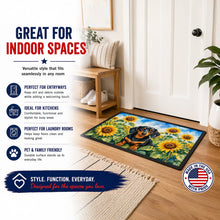 Load image into Gallery viewer, Dachshund in Sunflowers Doormat Front Door Mat Indoor Outdoor Rugs for Entryway, Non Slip Washable Low Pile, 24H X 36W