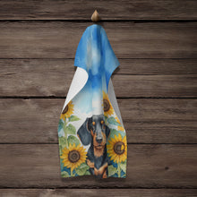 Load image into Gallery viewer, Dachshund in Sunflowers Kitchen Towel