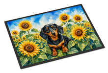 Load image into Gallery viewer, Dachshund in Sunflowers Doormat Front Door Mat Indoor Outdoor Rugs for Entryway, Non Slip Washable Low Pile, 18H X 27W