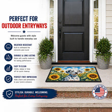 Load image into Gallery viewer, Dalmatian in Sunflowers Doormat Front Door Mat Indoor Outdoor Rugs for Entryway, Non Slip Washable Low Pile, 24H X 36W