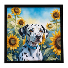 Load image into Gallery viewer, Dalmatian in Sunflowers Framed Metal Print