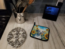 Load image into Gallery viewer, Dalmatian in Sunflowers Pot Holders - Set of 2 Decorative Kitchen Helpers | Made in the USA