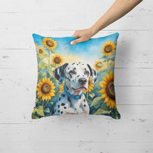 Load image into Gallery viewer, Dalmatian in Sunflowers Throw Pillow