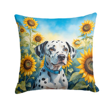 Load image into Gallery viewer, Dalmatian in Sunflowers Throw Pillow