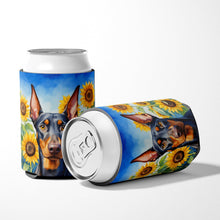 Load image into Gallery viewer, Doberman Pinscher in Sunflowers Can or Bottle Hugger