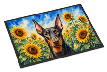 Load image into Gallery viewer, Doberman Pinscher in Sunflowers Doormat Front Door Mat Indoor Outdoor Rugs for Entryway, Non Slip Washable Low Pile, 24H X 36W