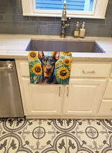 Load image into Gallery viewer, Doberman Pinscher in Sunflowers Kitchen Towel