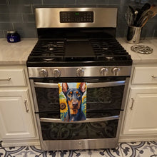 Load image into Gallery viewer, Doberman Pinscher in Sunflowers Kitchen Towel