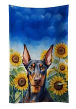 Load image into Gallery viewer, Doberman Pinscher in Sunflowers Kitchen Towel